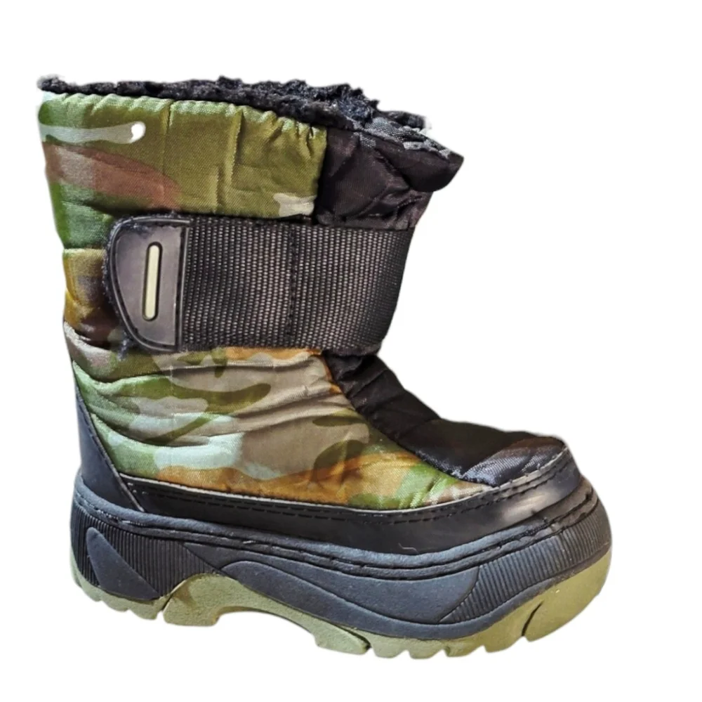 Kids Camouflage Insulated Snow Boot - Green